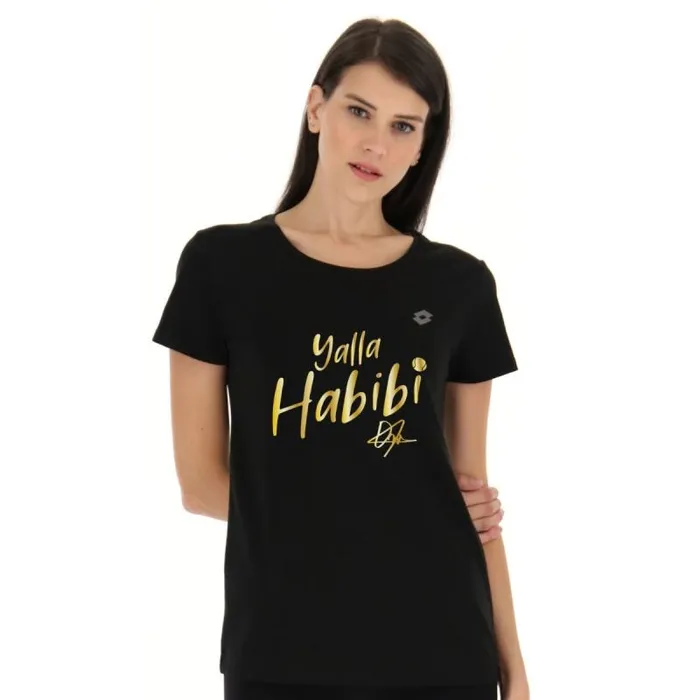 Lotto Sport TShirt Woman YALLA HABIBI JABEUR W TEE BLACK All Black