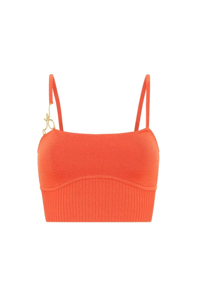 Lucia Knit Bustier Coral Women Aje Body 038 Crepe Knit