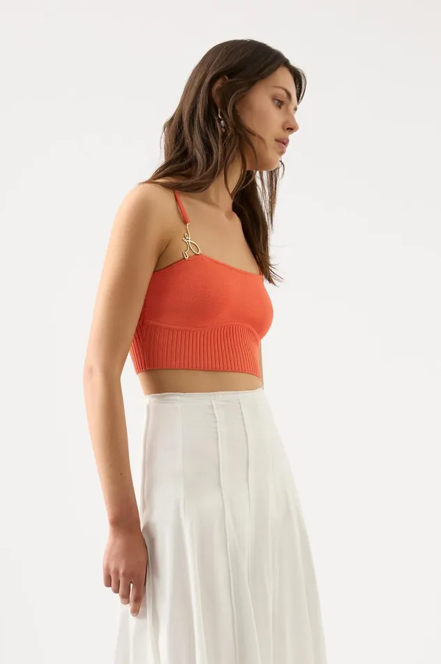 Lucia Knit Bustier Coral Women Aje Body 038 Crepe Knit