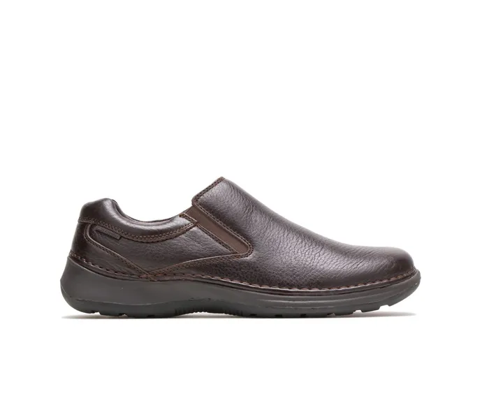 Lunar Ii Dark Brown Leather Men SlipOns Hush Puppies
