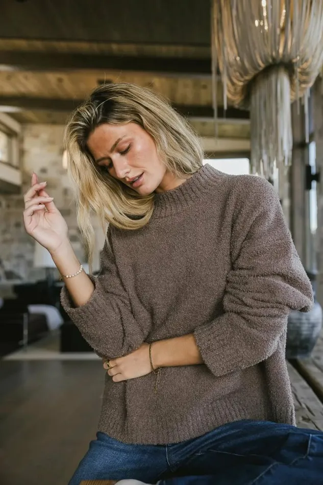 Madilyn Cozy Sweater In Brown Brown Women Bohme Tops