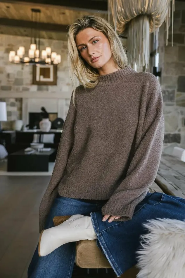 Madilyn Cozy Sweater In Brown Brown Women Bohme Tops