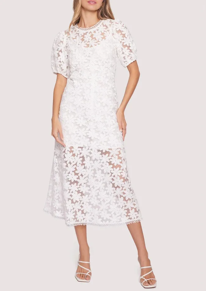Madonna Lily Midi Dress White Women Lost Wander Dresses