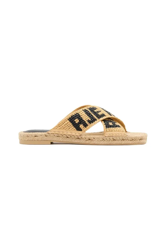 Maisie Logo Slide Naturalblack Women Aje Shoes
