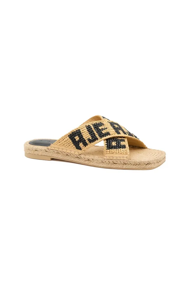 Maisie Logo Slide Naturalblack Women Aje Shoes