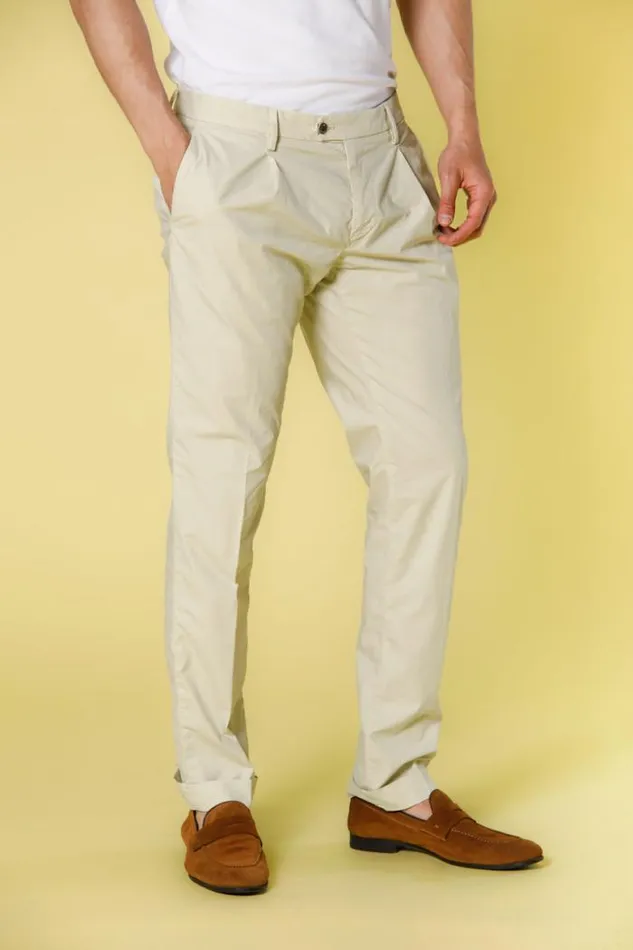 Man Genova Style Chino Pants In Parachute Canvas Tencel And Cotton Regular Mason039s Pants