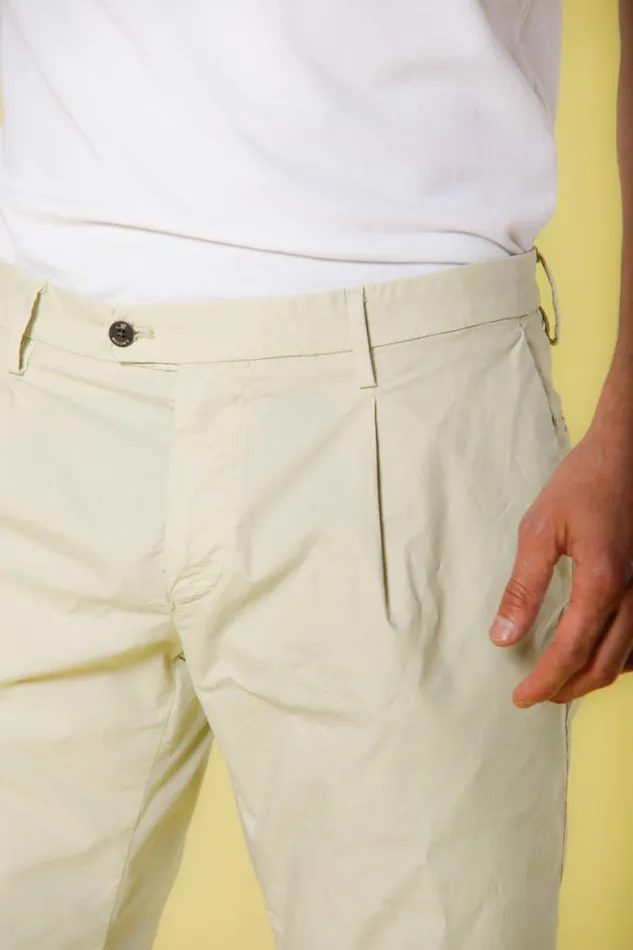 Man Genova Style Chino Pants In Parachute Canvas Tencel And Cotton Regular Mason039s Pants