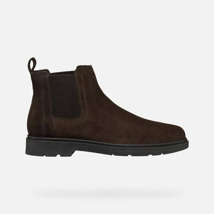 Man Geox Ankle Boots SPHERICA EC1 MAN Dark Brown Chelsea Boots Dark Brown