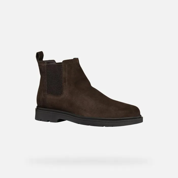 Man Geox Ankle Boots SPHERICA EC1 MAN Dark Brown Chelsea Boots Dark Brown
