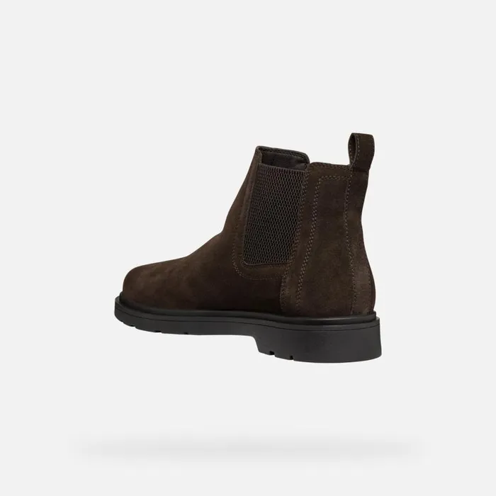 Man Geox Ankle Boots SPHERICA EC1 MAN Dark Brown Chelsea Boots Dark Brown