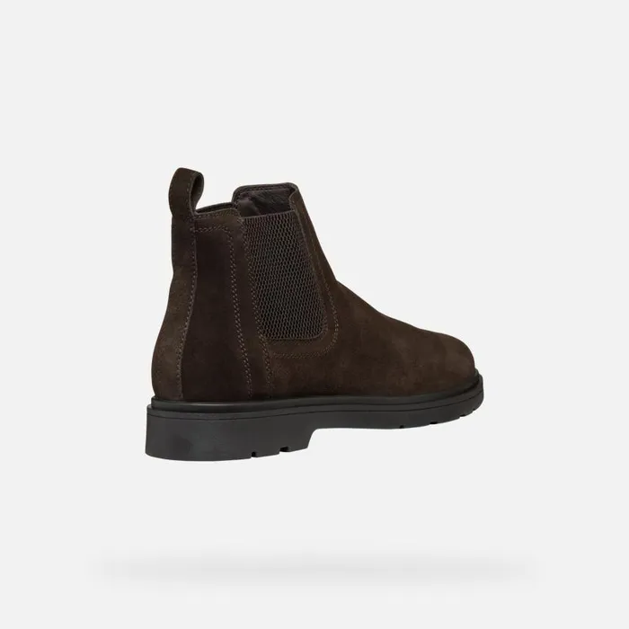 Man Geox Ankle Boots SPHERICA EC1 MAN Dark Brown Chelsea Boots Dark Brown