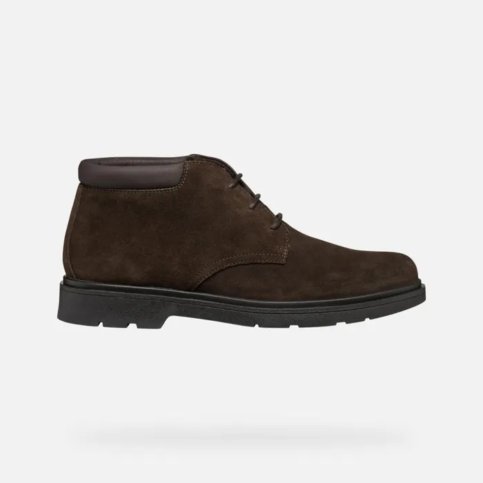 Man Geox Ankle Boots SPHERICA EC1 MAN Dark Brown Mid Calf Boots Dark Brown