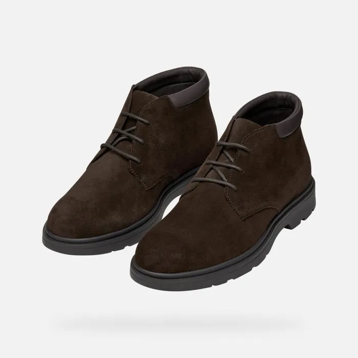 Man Geox Ankle Boots SPHERICA EC1 MAN Dark Brown Mid Calf Boots Dark Brown