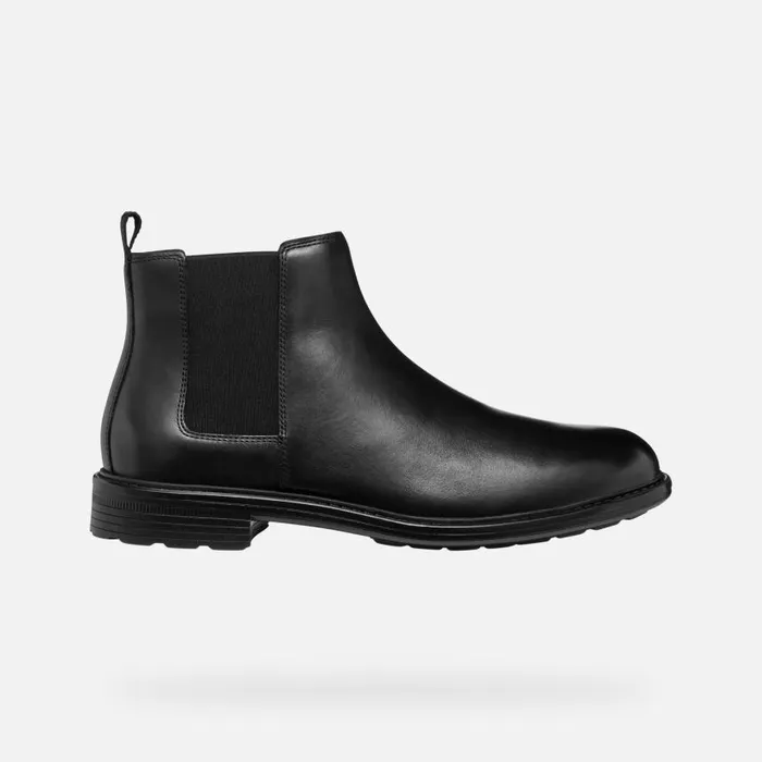 Man Geox Ankle Boots WALK PLEASURE MAN Black Chelsea Boots Black