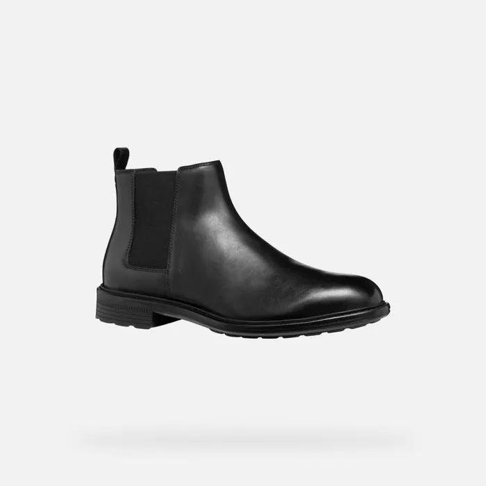 Man Geox Ankle Boots WALK PLEASURE MAN Black Chelsea Boots Black