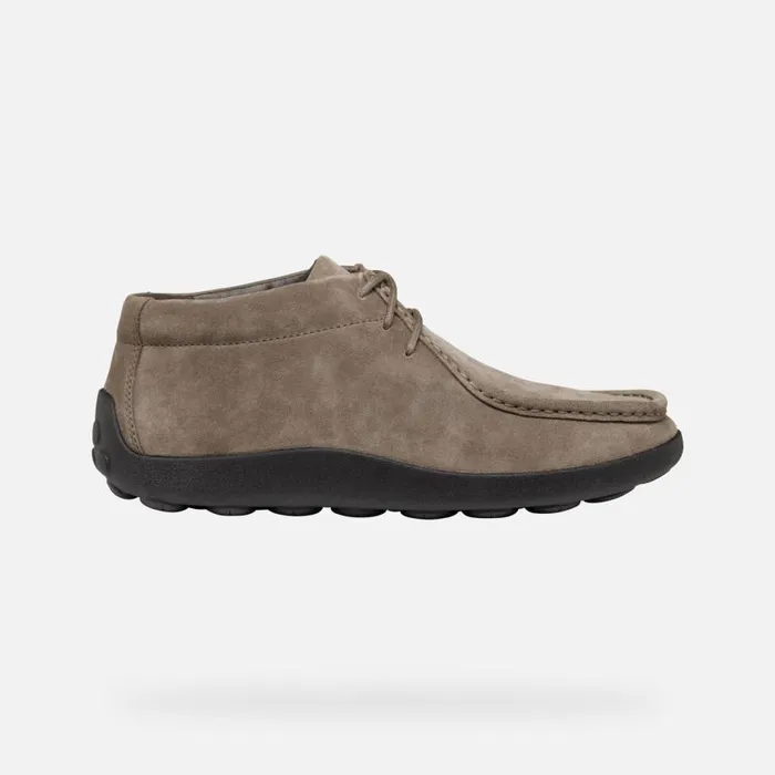 Man Geox Casual Shoes SPHERICA EC14 MAN Dove Grey Suede Loafers Dove Grey