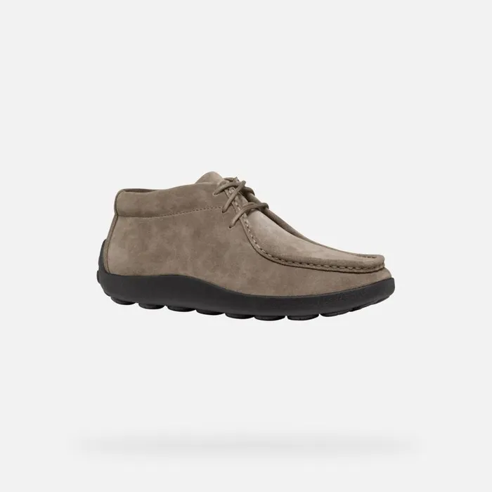Man Geox Casual Shoes SPHERICA EC14 MAN Dove Grey Suede Loafers Dove Grey