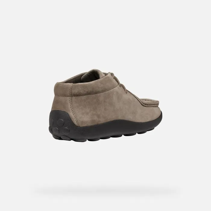Man Geox Casual Shoes SPHERICA EC14 MAN Dove Grey Suede Loafers Dove Grey