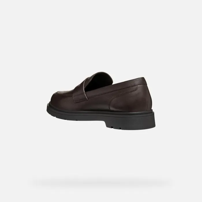 Man Geox Formal Shoes SPHERICA EC1 MAN Coffee Leather Loafers Coffee
