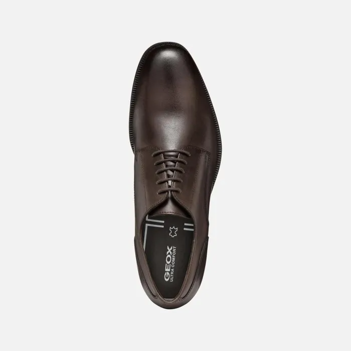 Man Geox Formal Shoes WALK PLEASURE F MAN Coffee Leather Shoes Coffee