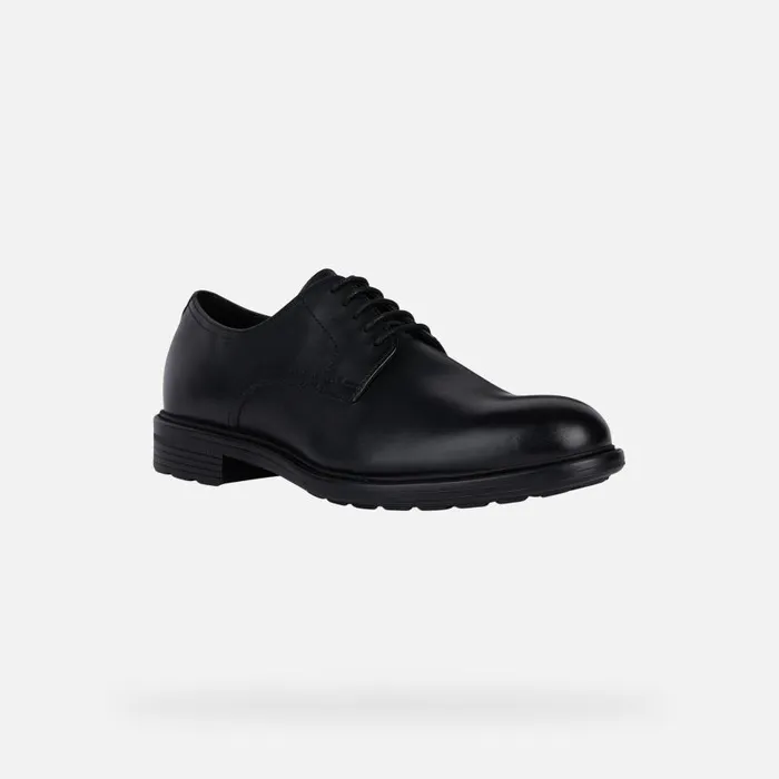 Man Geox Formal Shoes WALK PLEASURE Men039s Black Leather Shoes SS Black