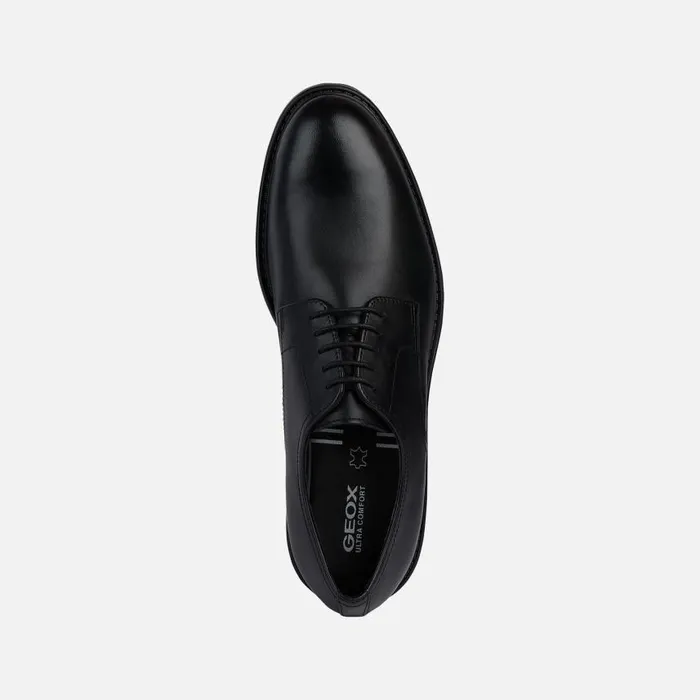 Man Geox Formal Shoes WALK PLEASURE Men039s Black Leather Shoes SS Black