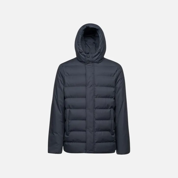 Man Geox Jackets SILE MAN Sky Captain Short Down Jacket Sky Captain