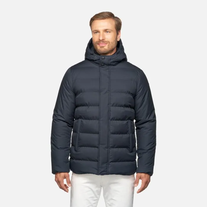 Man Geox Jackets SILE MAN Sky Captain Short Down Jacket Sky Captain