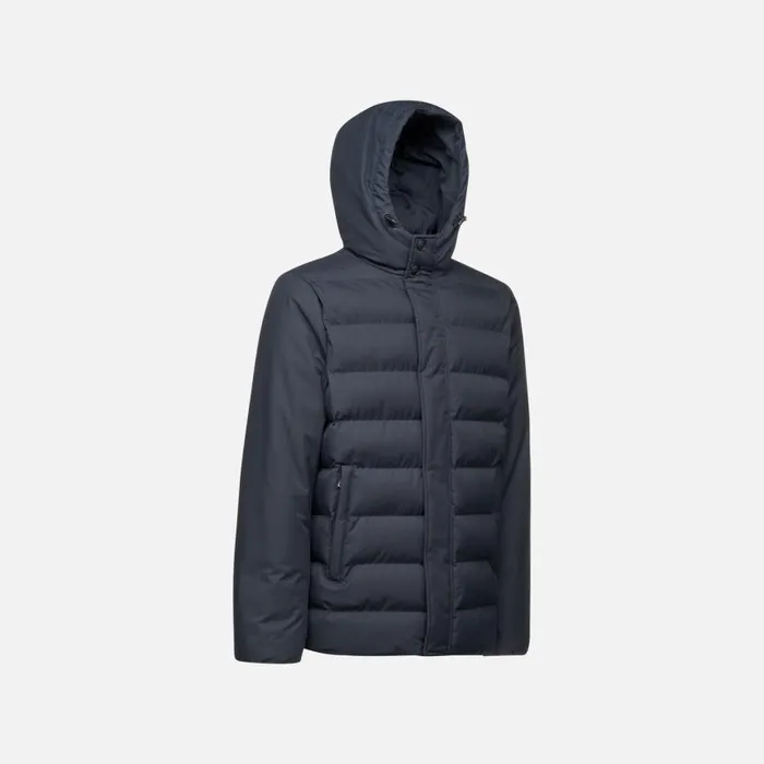 Man Geox Jackets SILE MAN Sky Captain Short Down Jacket Sky Captain