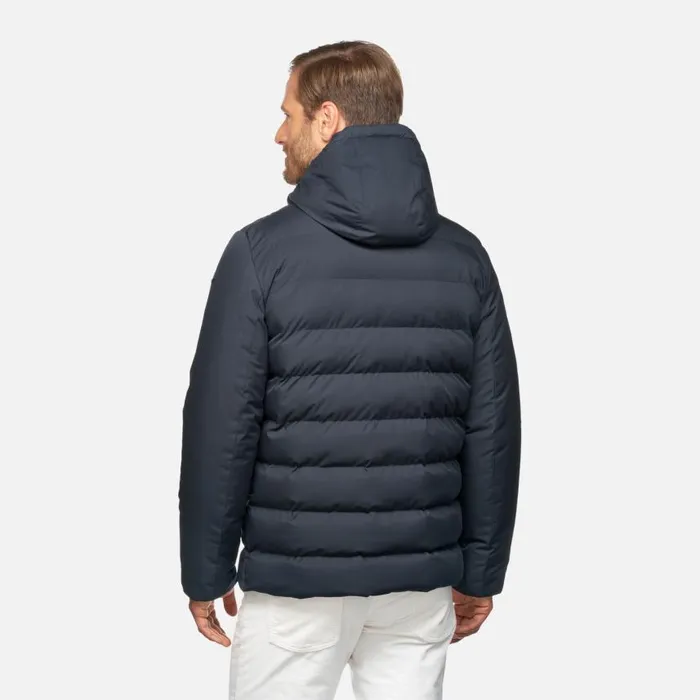 Man Geox Jackets SILE MAN Sky Captain Short Down Jacket Sky Captain