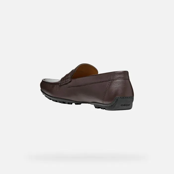 Man Geox Loafers KOSMOPOLIS GRIP W Leather Loafers Brown Man Geox Dark Brown