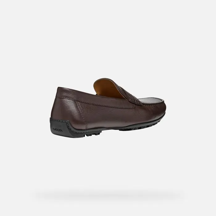 Man Geox Loafers KOSMOPOLIS GRIP W Leather Loafers Brown Man Geox Dark Brown