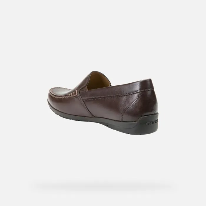Man Geox Loafers SIRON W C Leather Loafers Brown Man Geox Brown