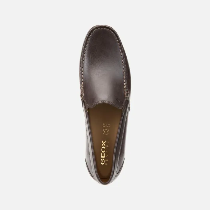 Man Geox Loafers SIRON W C Leather Loafers Brown Man Geox Brown