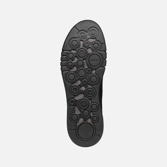 Man Geox Sneakers AERANTIS MAN Black Leather Shoes Black