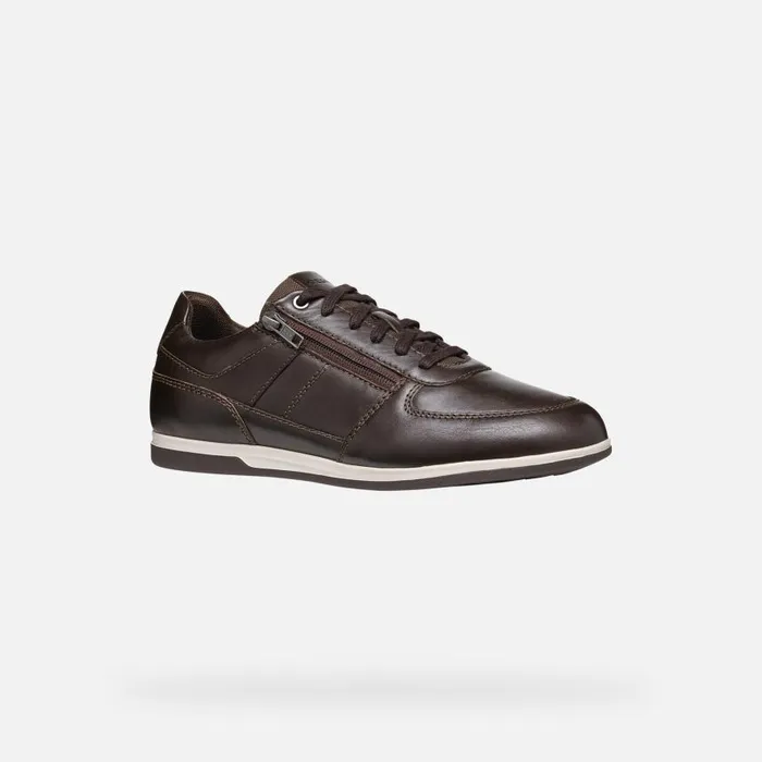 Man Geox Sneakers RENAN MAN Coffee Low Top Sneakers Coffee