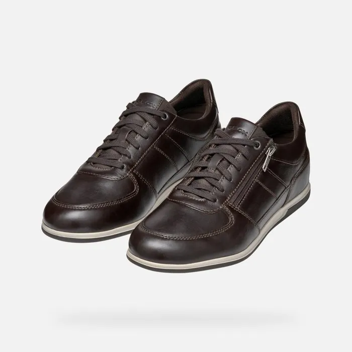 Man Geox Sneakers RENAN MAN Coffee Low Top Sneakers Coffee