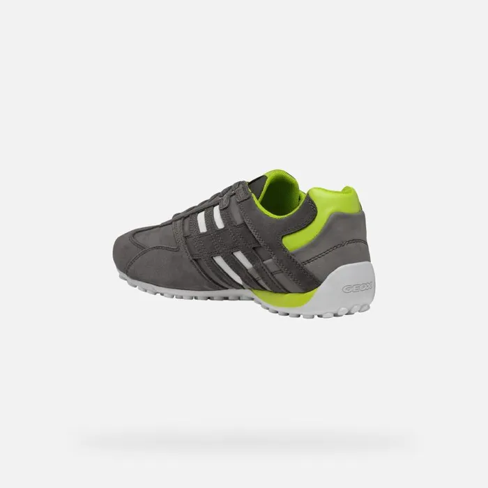 Man Geox Sneakers SNAKE MAN GraphiteLime Green Low Top Sneakers Graphitelime Green
