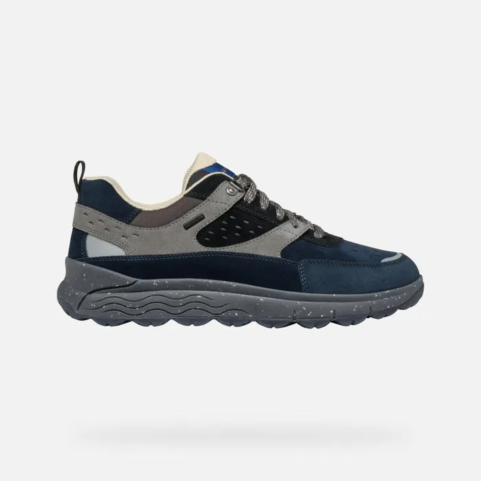 Man Geox Sneakers SPHERICA 4X4 ABX MAN NavyDark Grey Waterproof Trainers Navydark Grey