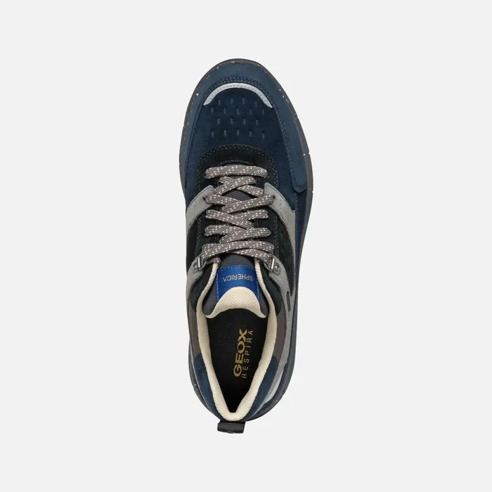 Man Geox Sneakers SPHERICA 4X4 ABX MAN NavyDark Grey Waterproof Trainers Navydark Grey