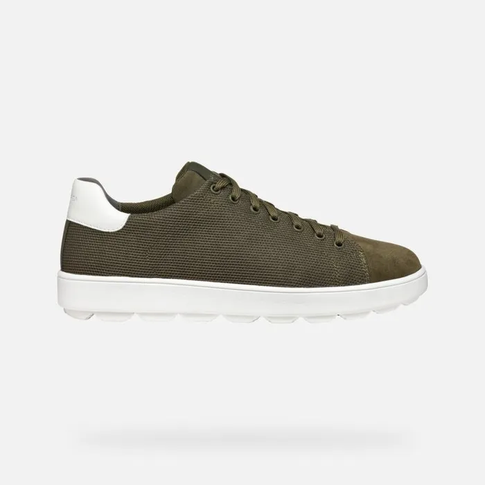 Man Geox Sneakers SPHERICA ECUB1 MAN Military Low Top Sneakers Military