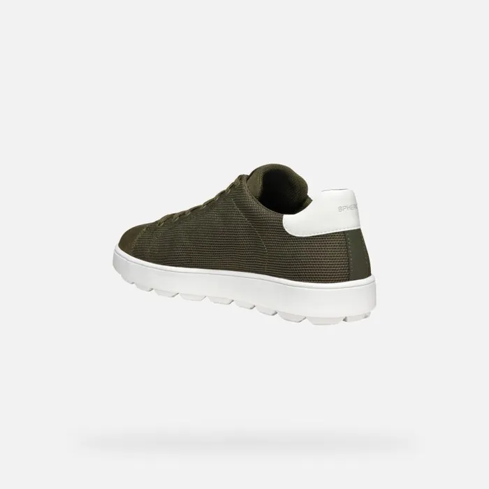 Man Geox Sneakers SPHERICA ECUB1 MAN Military Low Top Sneakers Military