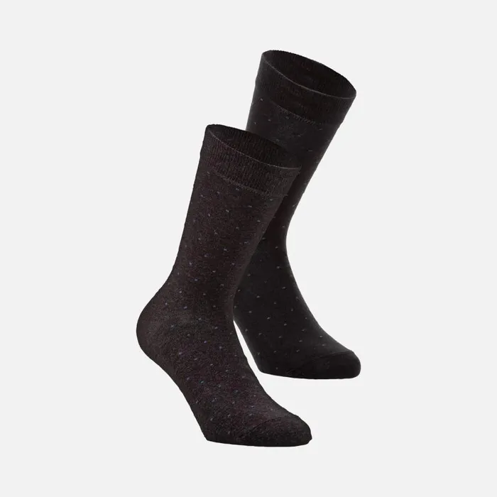 Man Geox Socks TWOPACK SOCKS MAN Dark Melange GreyBlack Long Socks Dark Melange Greyblack