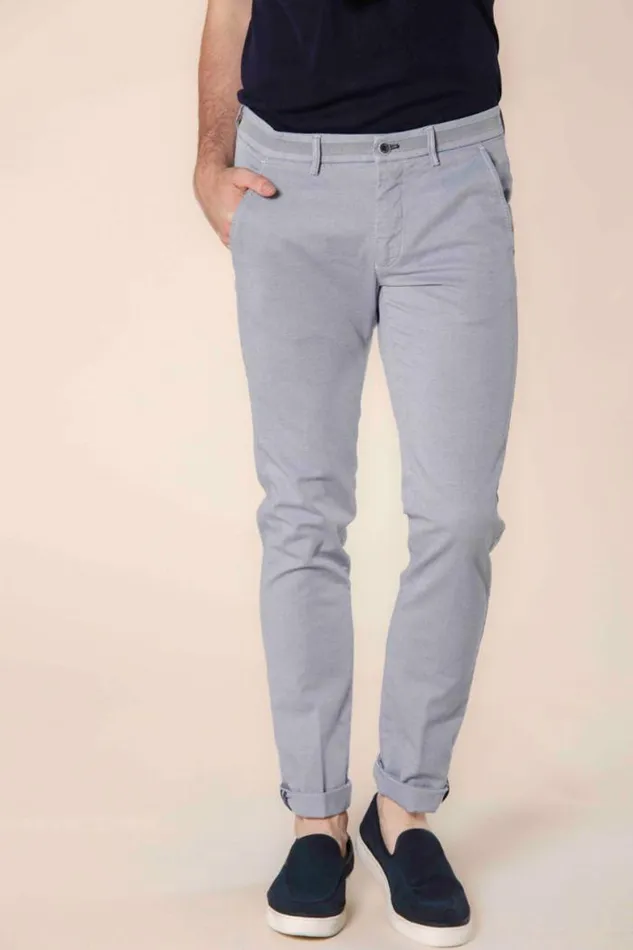 Man Torino University Chino Pants In Stretch Damier Cotton With Ribbons Slim Mason039s Pants