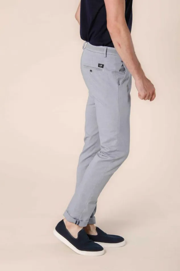 Man Torino University Chino Pants In Stretch Damier Cotton With Ribbons Slim Mason039s Pants
