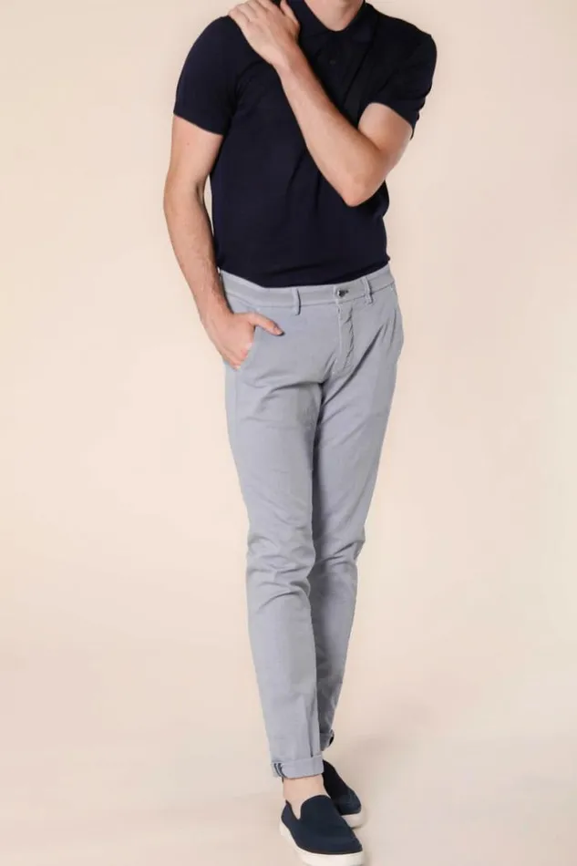 Man Torino University Chino Pants In Stretch Damier Cotton With Ribbons Slim Mason039s Pants