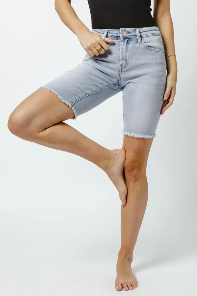Marina Mid Thigh Shorts Light Wash Women Bohme Shorts