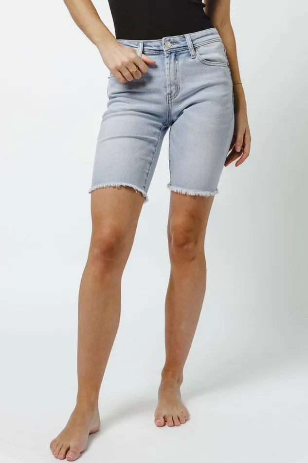 Marina Mid Thigh Shorts Light Wash Women Bohme Shorts