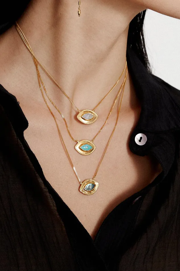 Mariya Evil Eye Necklace Labradorite Women Chan Luu Necklaces
