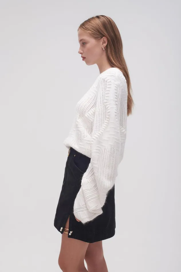 Matilda Landscape Knit Ivory Women Aje Knitwear 038 Jumpers